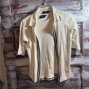 Giorgio Armani Cream Ribbed Top Set